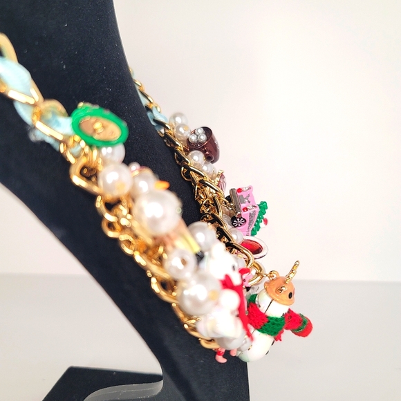 Betsey Johnson Jingle Bell Bling Bauble Charm Christmas Neclace AND Earrings - Picture 13 of 16